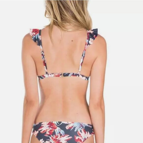 Tori Praver 'Adriana' Ruffled Bralette Bikini Top in STORM FLORAL - Picture 2 of 15